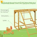 Miniatyrbild 5 av 10: Kycklinglekstativ av trä, lekplats för kycklingar med gungor och stege kycklingklätterställning för 3-4 kycklingar naturligt trä