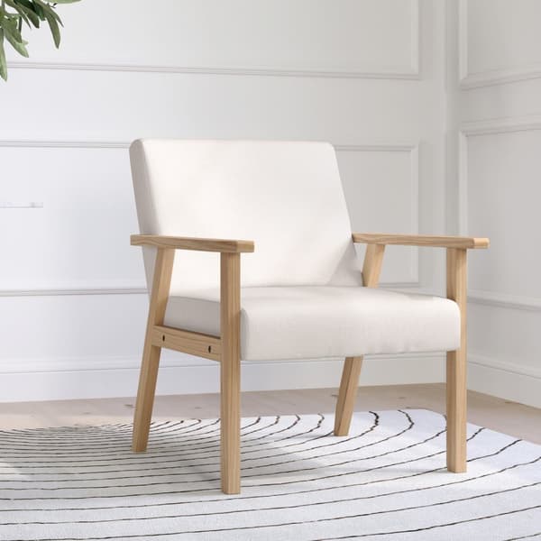 Lepotuoli käsinojilla, ruokasalin tuoli, pellava look relax tuoli, pehmustettu tuoli olohuoneeseen, makuuhuoneeseen, massiivipuurunko, 64 x 70 x 72 cm
