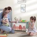 Miniatyrbilde 3 av 10: Lekeboks med lokk, Lekekiste med søtt dyredesign, Oppbevaringsboks med lokk Sikkerhetshengselhåndtak, for barnerom, soverom, grønn