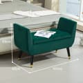 Miniatyrbilde 4 av 10: Luksusbenk polstret benk med oppbevaringsplass armlener brystbenk fløyelsmyk polyester gummi tregrønn 107 x 42 x 65 cm