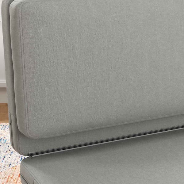 Gulvsofa 3-i-1 sammenfoldelig sovesofa med fløjlslook, polstret sovesofa kan holde op til 240 kg til soveværelse, stue, lysegrå