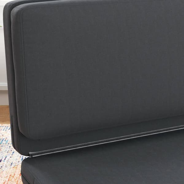 Gulvsofa 3-i-1 sammenfoldelig sovesofa med fløjlslook, polstret sovesofa kan holde op til 240 kg til soveværelse, stue, mørkegrå