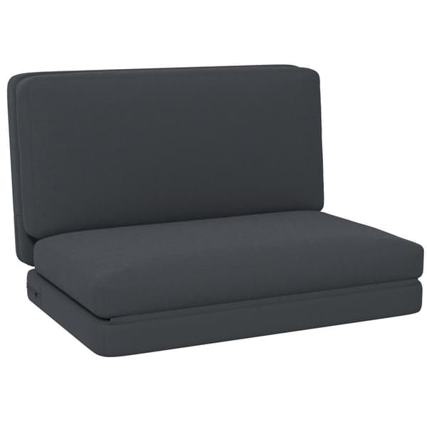 Gulvsofa 3-i-1 sammenfoldelig sovesofa med fløjlslook, polstret sovesofa kan holde op til 240 kg til soveværelse, stue, mørkegrå