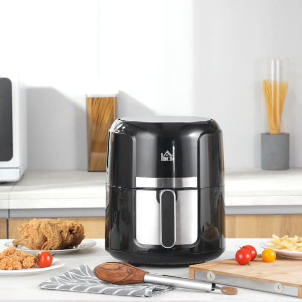 Varmluftfrityrkoker 4L Airfryer med 12 programmer, 60 min timer, non-stick belagt kurv, 1300W frityrkoker uten olje, med overopphetingsbeskyttelse, LE
