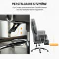 Miniatyrbilde 8 av 10: Kontorstol med liggefunksjon, ergonomisk skrivebordsstol, høydejusterbar svingstol med fotstøtte, polstret, kan holde opptil 120 kg, for kontor, arbei