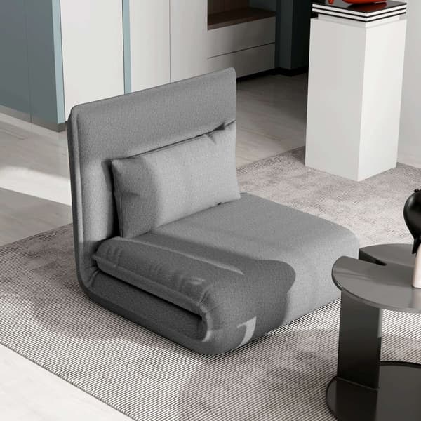 Gulvsofa 3-i-1 sammenleggbar sovesofa, polstret sovesofa med sovefunksjon, lastekapasitet opptil 150 kg, for soverom, stue, mørkegrå