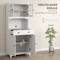 Miniatyrbillede 6 af 10: Køkkenskab, højskab med 2 skabe, køkkenbuffet med justerbare hylder, buffetskab, spisestueskab til køkken, spisestue, 68 x 39,5 x 170 cm, hvid