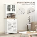 Miniatyrbillede 8 af 10: Køkkenskab, højskab med 2 skabe, køkkenbuffet med justerbare hylder, buffetskab, spisestueskab til køkken, spisestue, 68 x 39,5 x 170 cm, hvid