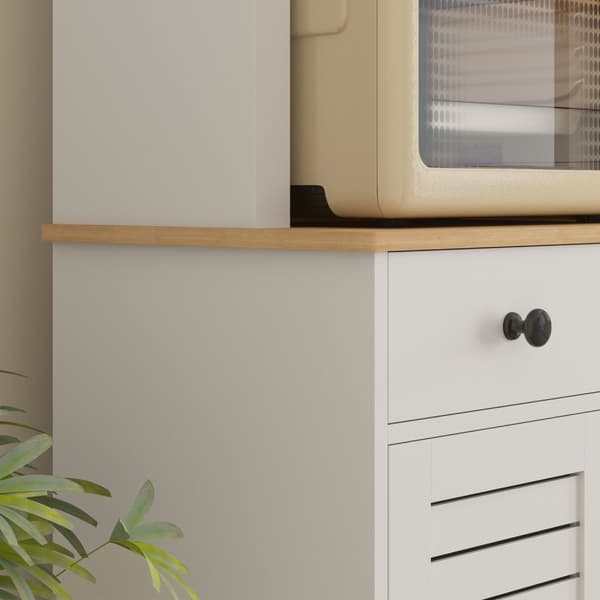 Køkkenskab, højskab med 2 skabe, køkkenbuffet med justerbare hylder, buffetskab, spisestueskab til køkken, spisestue, 68 x 39,5 x 170 cm, hvid