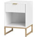 Miniatyrbilde 1 av 10: Nattbord med skuffer, sidebord, nattbord med oppbevaringsplass, nattbord til soverom, stue, 40 x 40 x 57 cm, hvit