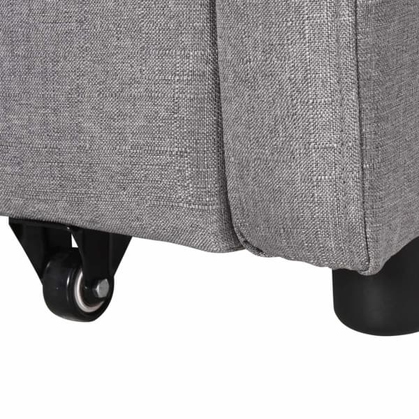Bäddsoffa, bäddsoffa med förvaringsutrymme, kuddar, armstöd, 2-sits soffa med sovfunktion, linnelook, stoppad soffa med hjul för vardagsrum, sovrum, g