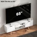 Miniatyrbilde 5 av 10: TV-skap, TV-stativ for fjernsyn opptil 65 tommer, lowboard med 2 skap og 2 hyller, TV-skap til stue, 150 x 39 x 50 cm hvit