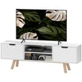 Miniatyrbilde 1 av 10: TV-skap, TV-stativ for fjernsyn opptil 65 tommer, lowboard med 2 skap og 2 hyller, TV-skap til stue, 150 x 39 x 50 cm hvit