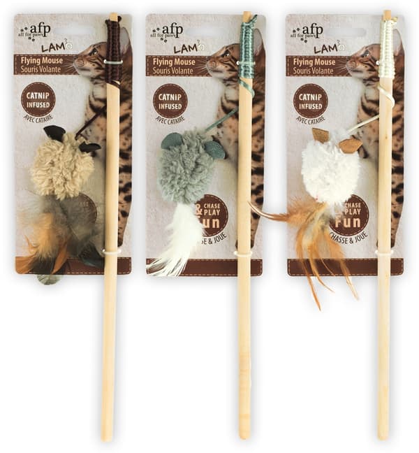 AFP Lambswool-Wand+Mus med Feather Catnip