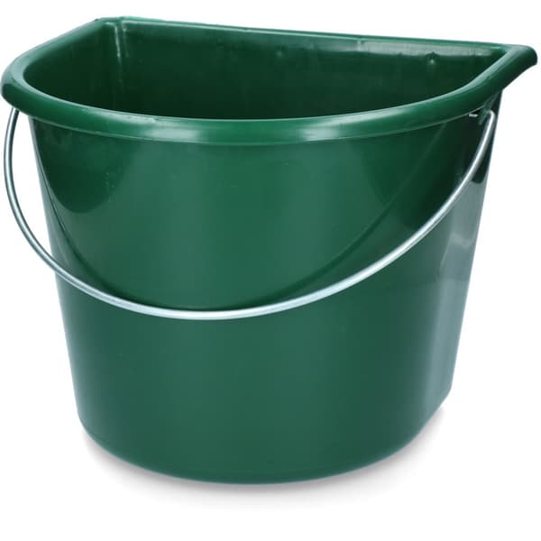 Spand med flad side 15 l grøn