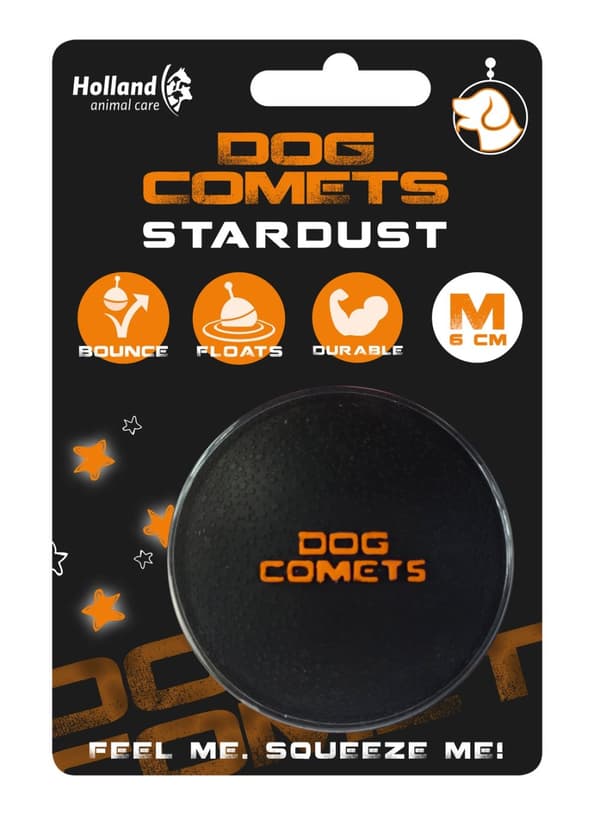 Dog Comets Ball Stardust musta/oranssi M