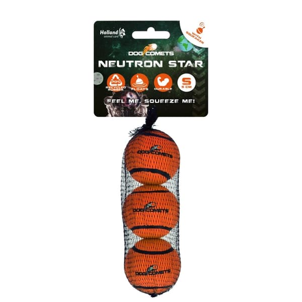 Hundekometer Neutron Star Tennisbal med pieper S Oranje 3st