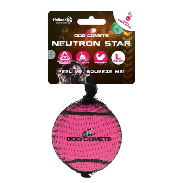 Hundekometer Neutron Star Tennisbal med pieper L Roze 1st