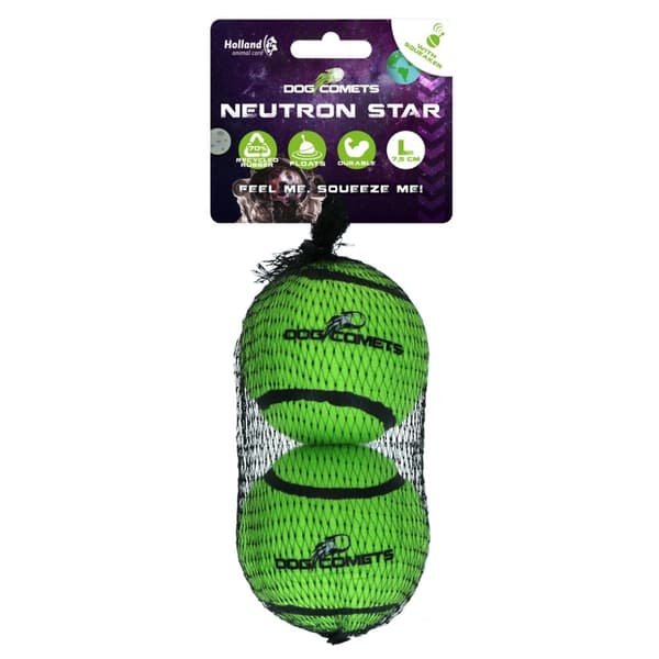 Hundekometer Neutron Star Tennisbal med pieper L Groen 2st