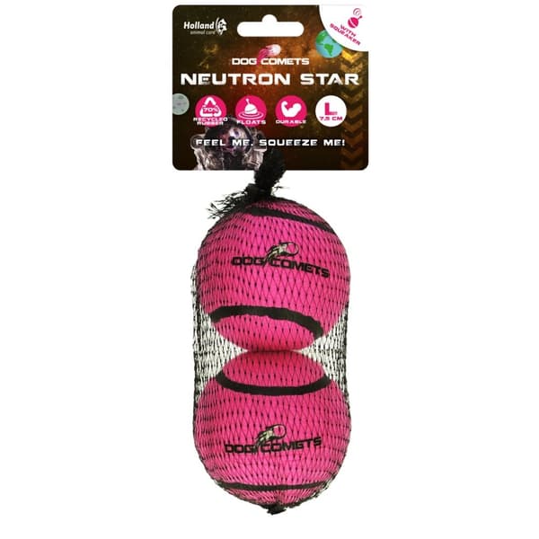 Hundekometer Neutron Star Tennisbal med pieper L Roze 2st