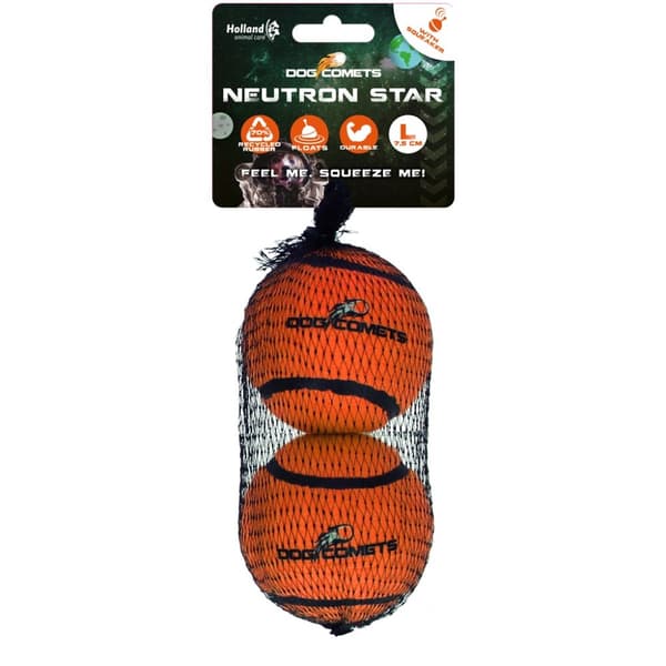 Hundekometer Neutron Star Tennisbal med pieper L Oranje 2st