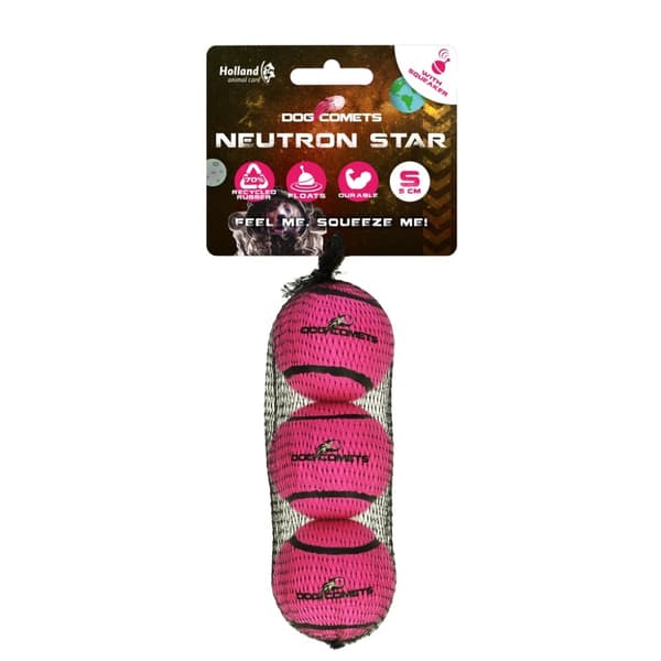 Hundekometer Neutron Star Tennisbal med pieper S Roze 3st