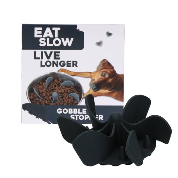 Spis Sakte Lev Lengre Gobble Stopper M Grå