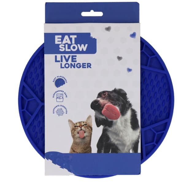 Syö Slow Live Long Lick Mat Voetbal Blauw