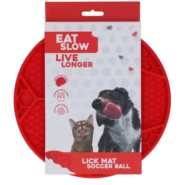 Syö Slow Live Long Lick Mat Voetbal Rood