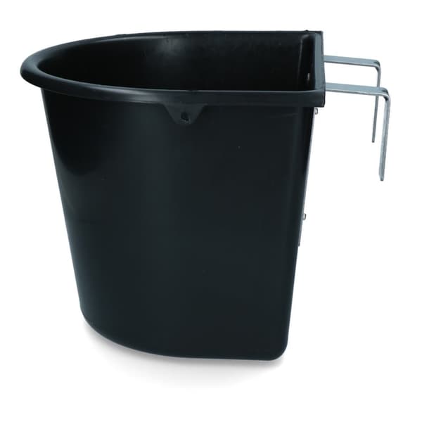 Fodertråg 15 l med krokar svart