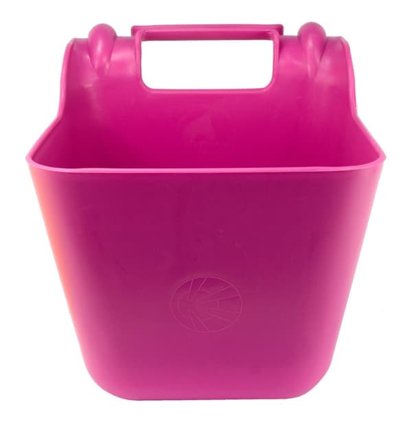Fôrkar med plastkroker rosa 13,5 l plast