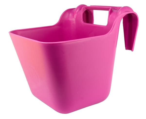 Fôrkar med plastkroker rosa 13,5 l plast