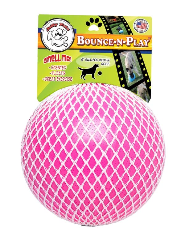 Jolly Ball Bounce-n Play 11 cm vaaleanpunainen (purukumin tuoksu)