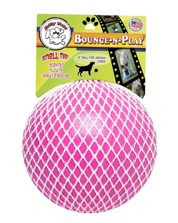 Jolly Ball Bounce-n Play 11 cm vaaleanpunainen (purukumin tuoksu)