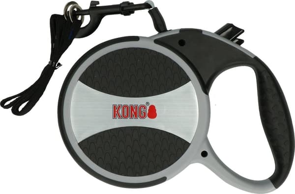 KONG Infällbart koppel Explorer Grå L (7,5m/50kg)