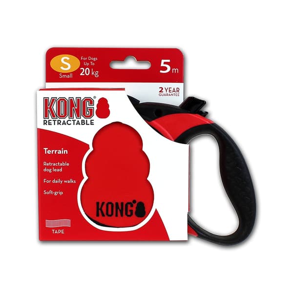 KONG infällbart koppel Terrängröd S (5m/20kg)