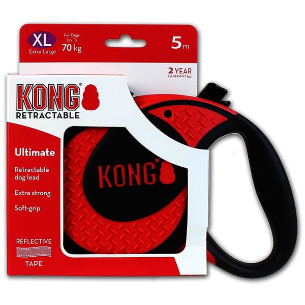 KONG infällbart koppel Ultimate Red XL (5m/70kg)