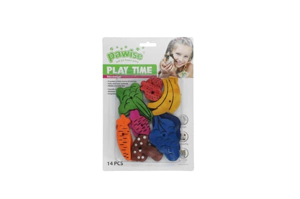 Pawise Small pet play legetøj-frugt/grøntsagsblanding 14pk