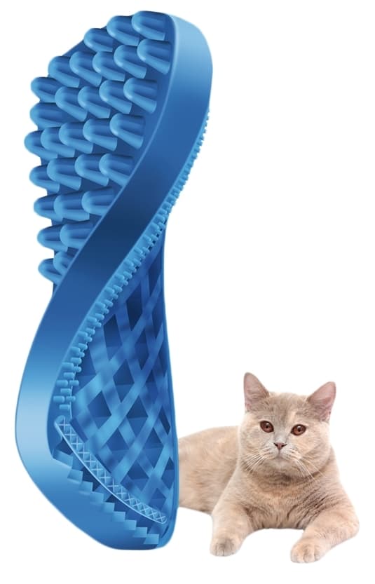Pet+Me Cat korthårsbørste blå