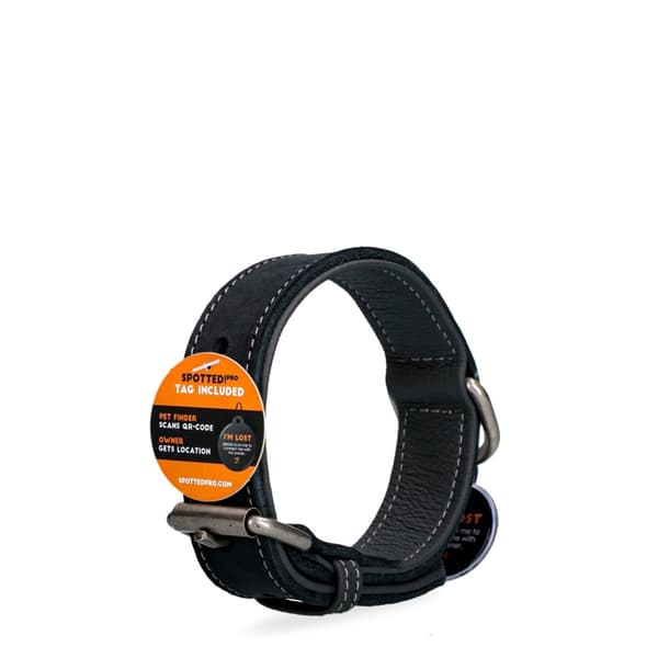 Oppdaget! Pro Leather Collar Black 2,5x40cm