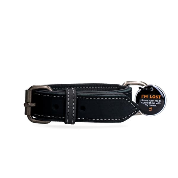 Oppdaget! Pro Leather Collar Black 2,5x40cm