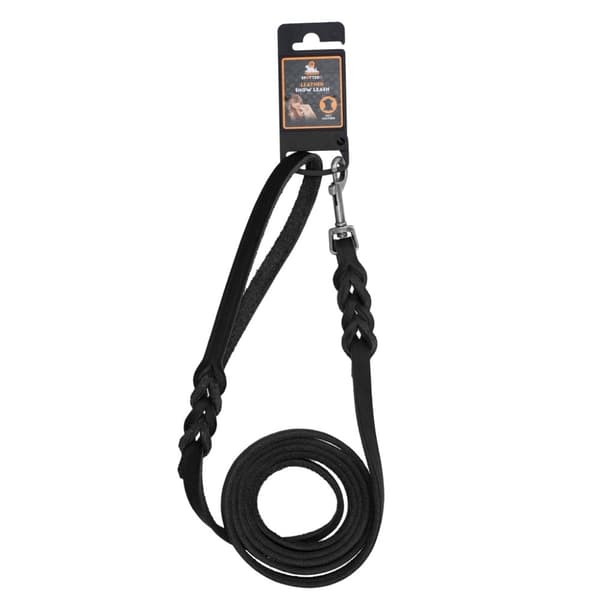 Plettet! Pro Leather Show Leash Black Bolt Snap 1,2x180cm