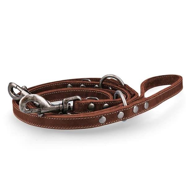 Täplikäs! Pro Leather Training Leash Ruskea 2x250cm