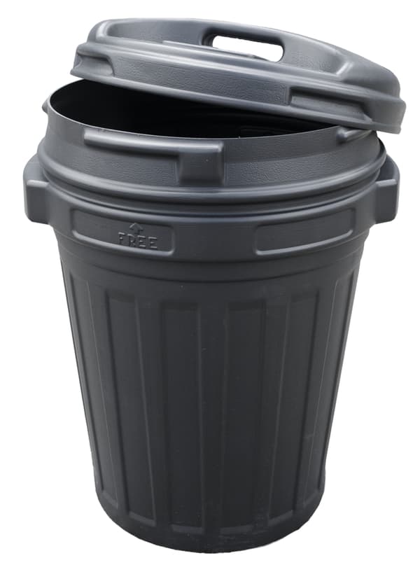 Opbevaringsspand med låg Sort 70 liter