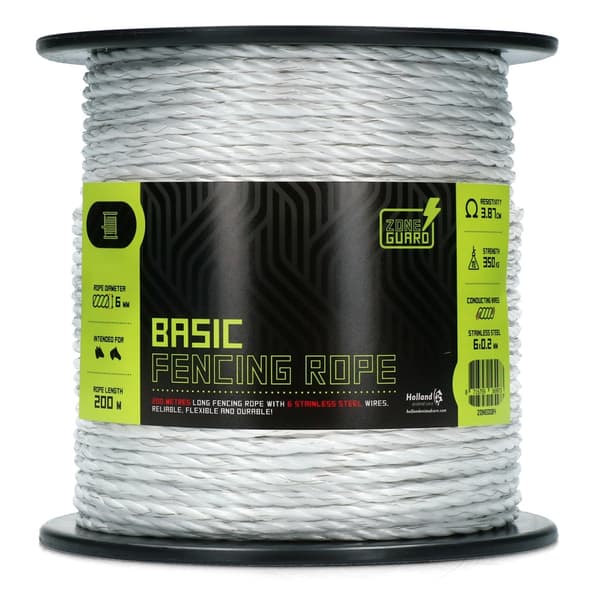 ZoneGuard 6 mm Basic hegnsreb hvid 200 m