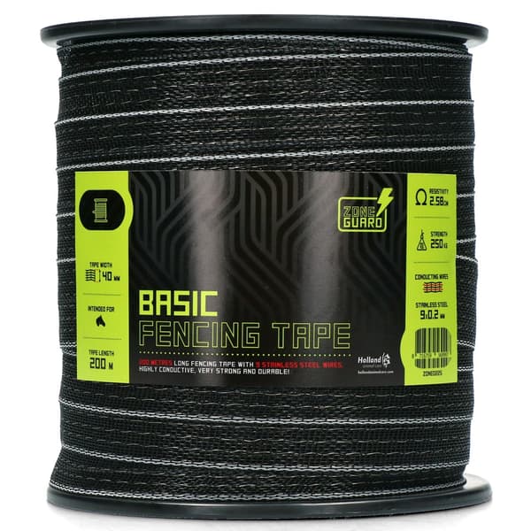 ZoneGuard Basic hegnstape 40 mm sort 200 m