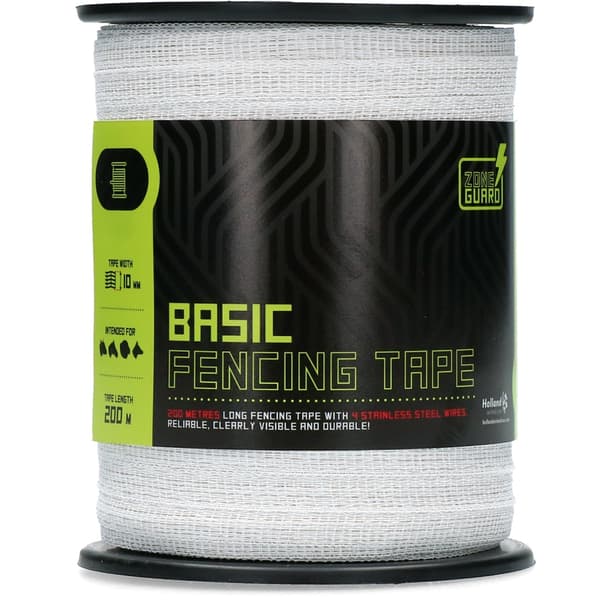 ZoneGuard 10 mm Basic gjerdetape hvit 200 m