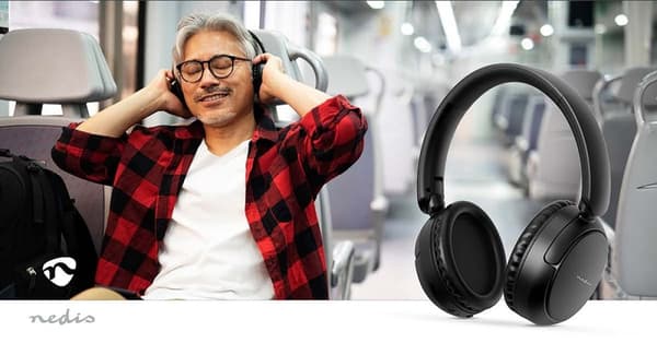 Trådløse over-ear hovedtelefoner | Maksimal batteriafspilningstid: 12 timer | Indbygget mikrofon | Tryk på kontrol | Stemmestyringsstøtte | Lydstyrkek