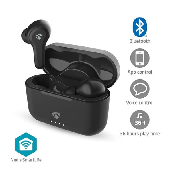 Fuldt trådløse høretelefoner | Hybrid (ENC + ANC) | Bluetooth® | Maksimal batteriafspilningstid: 36 timer | Tryk på kontrol | Opladningsetui | Trådløs