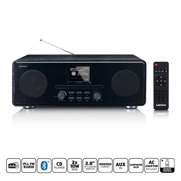 DAB+ FM-radio CD-MP3-soittimella Bluetooth Black